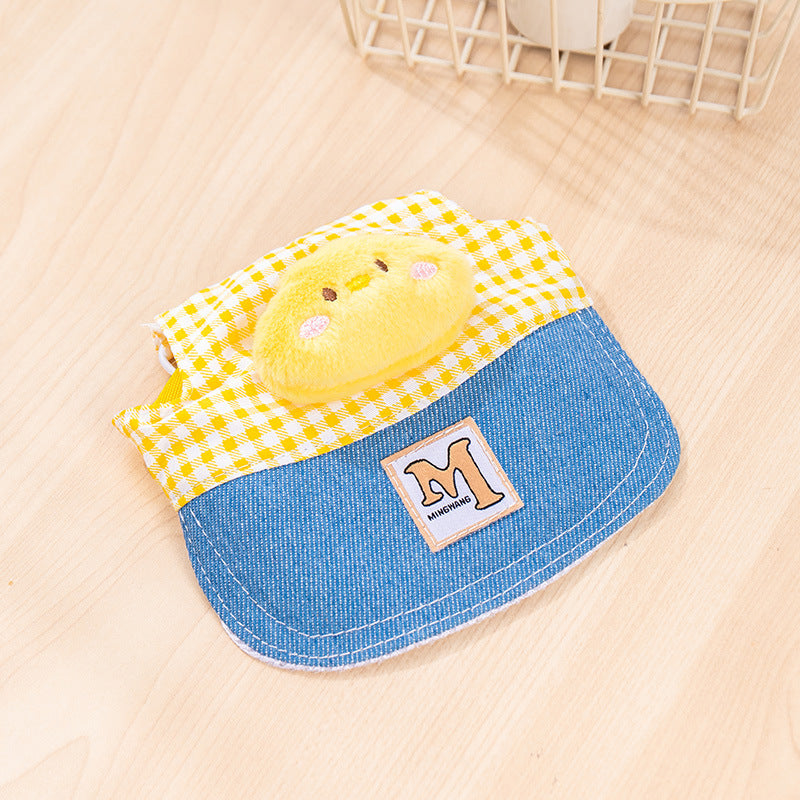 Pet hat cute pet dog exposed ears anti shedding adjustable basin hat small dog