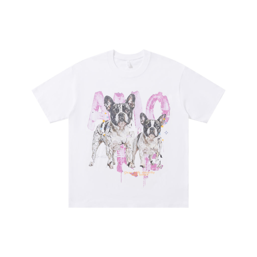 French Dog Printed Short Sleeve