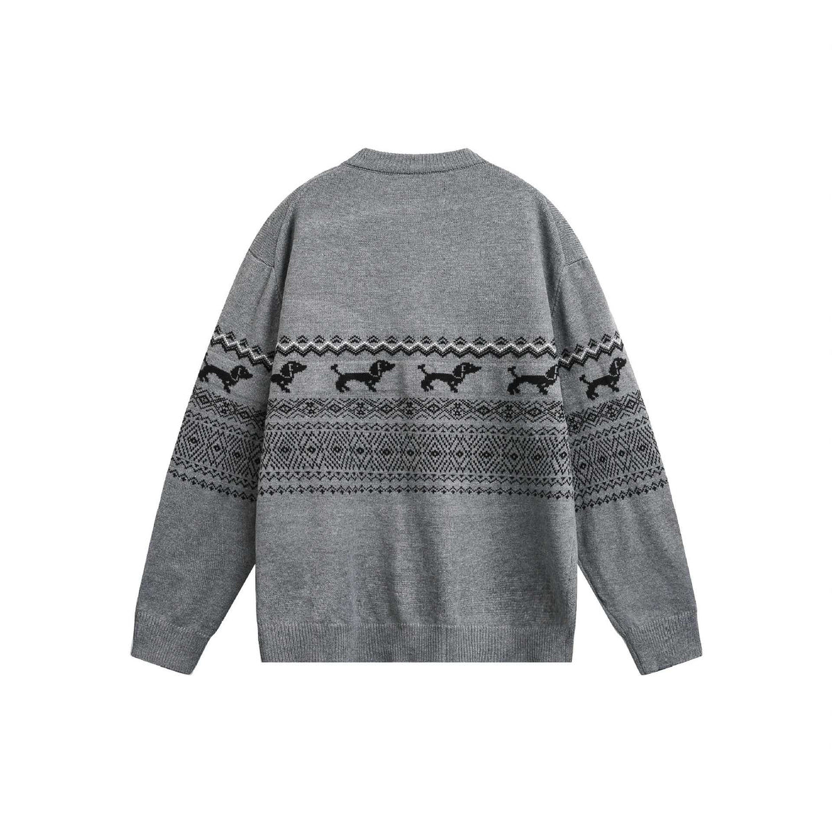 vintage Fair Isle dog knit cardigan sweater men
