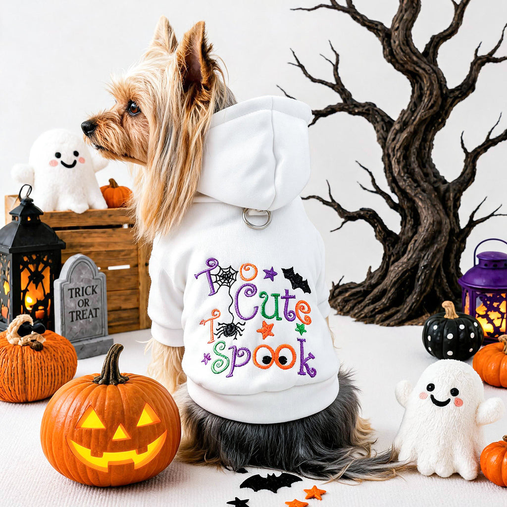 PETCIRCLE Pet Dog Cat Clothes Cute Halloween Festival Embroidered Letter Hoodie