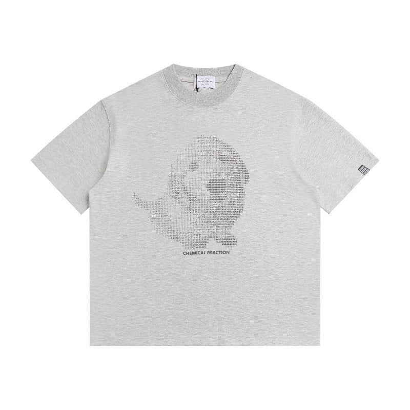 Dog print loose men's and women's short sleeves