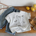 Cute Cartoon Dog Print Short Sleeve T-Shirt