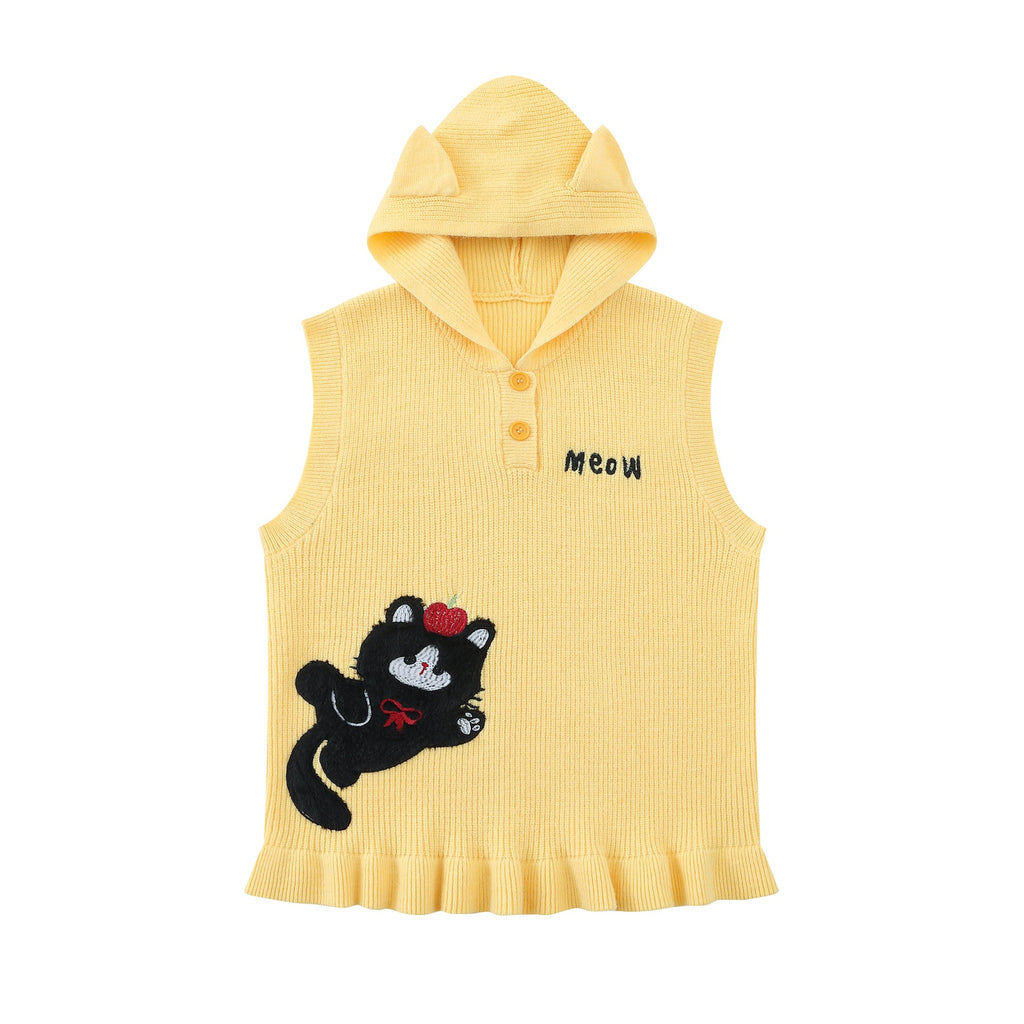 Soft cat ear sweater vest