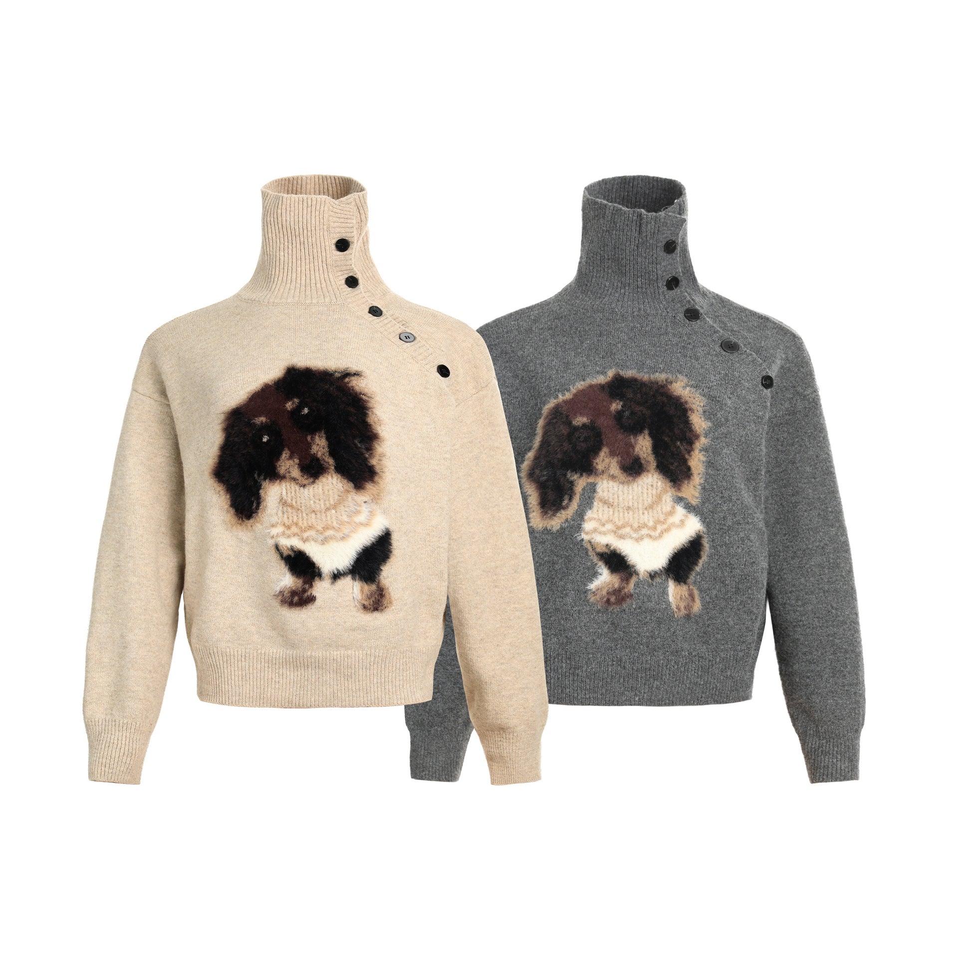 Jacquard women's sausage dog sweater top