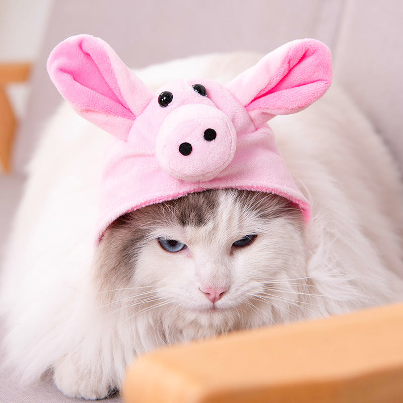Pet hat cute pet dog exposed ears anti shedding adjustable basin hat small dog