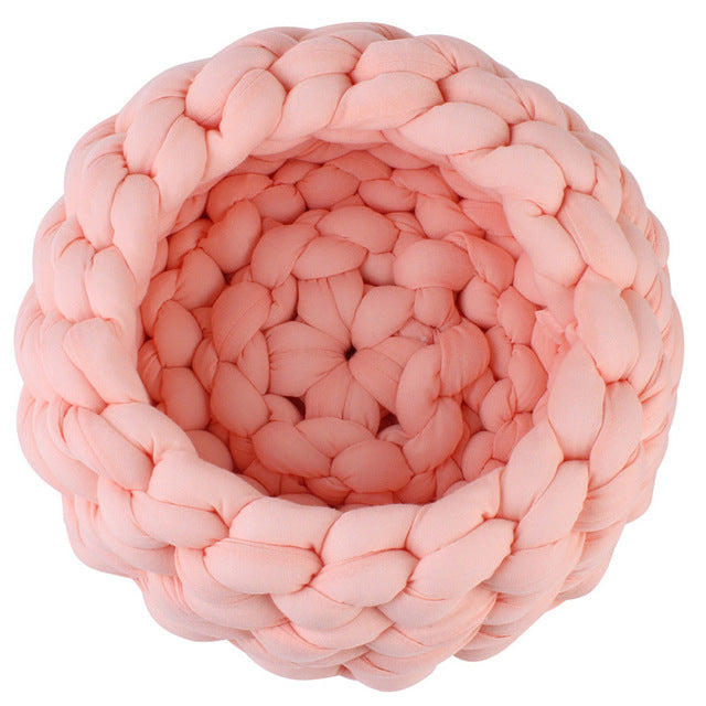Braided Dog Bed Warming Dog House Soft Pet Nest Kennel Dog Baskets Indoor Sleeping Bag Cat Cage Puppy Cave Bed Sofa Plus Size