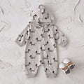 Long sleeved jumpsuit with sausage and dog print zipper style climbing suit
