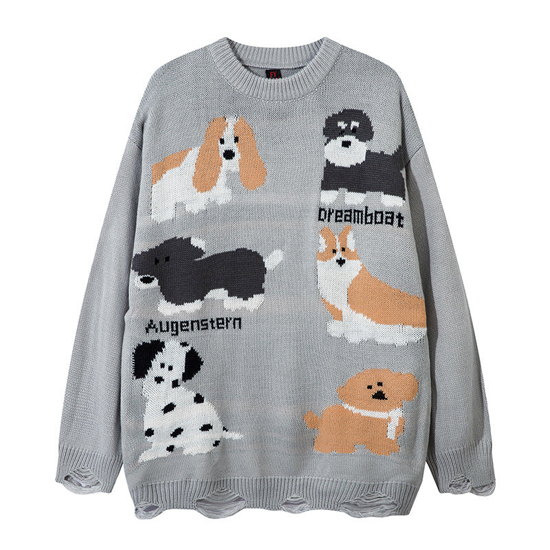 Different dog jacquard sweaters