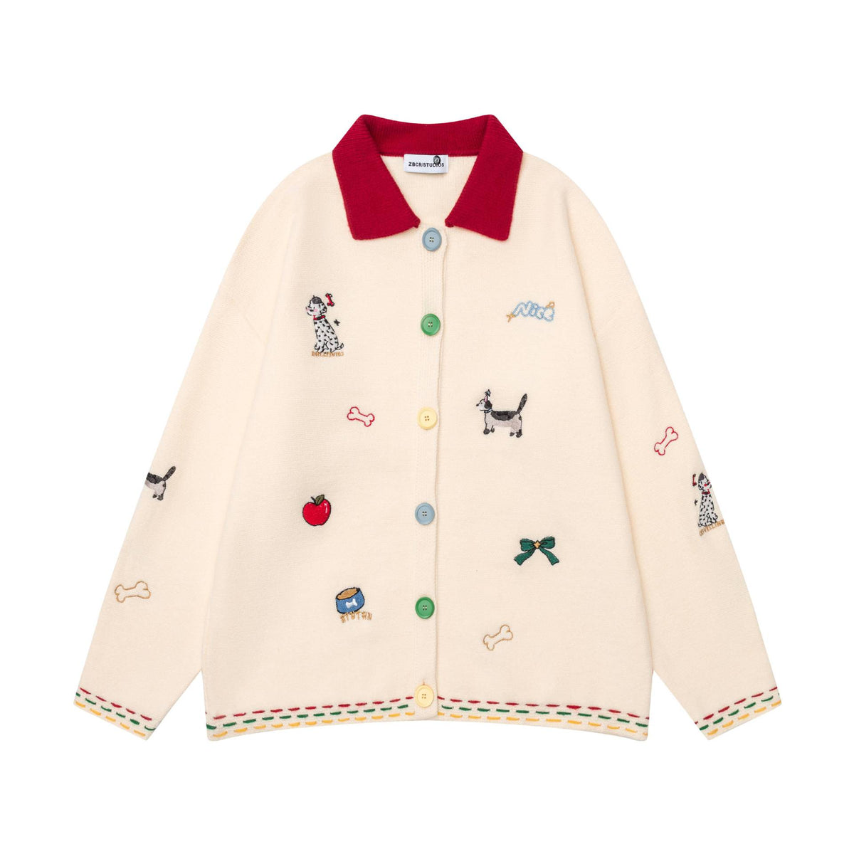 Dog Fun Embroidery Sweater