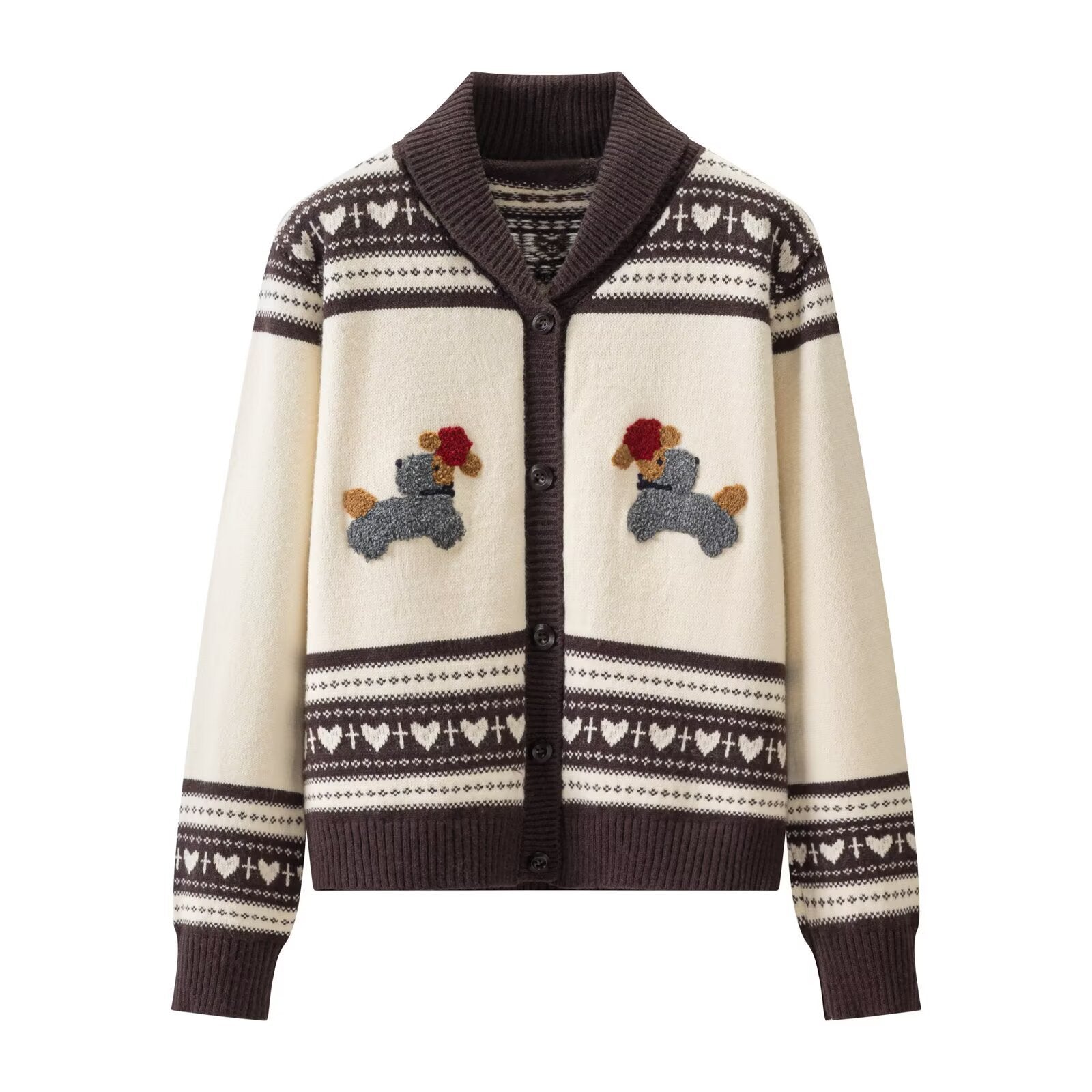Vintage Fel Island Dog Printed Knitted Coat
