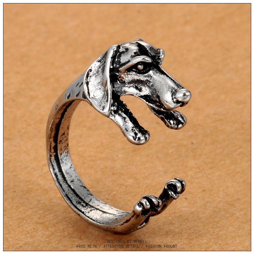 Cute Handmade Pug Dog Rings for Women Summer Jewelry Anillos Mujer Antique Brzone/Silver Plated Black 3colors for choose