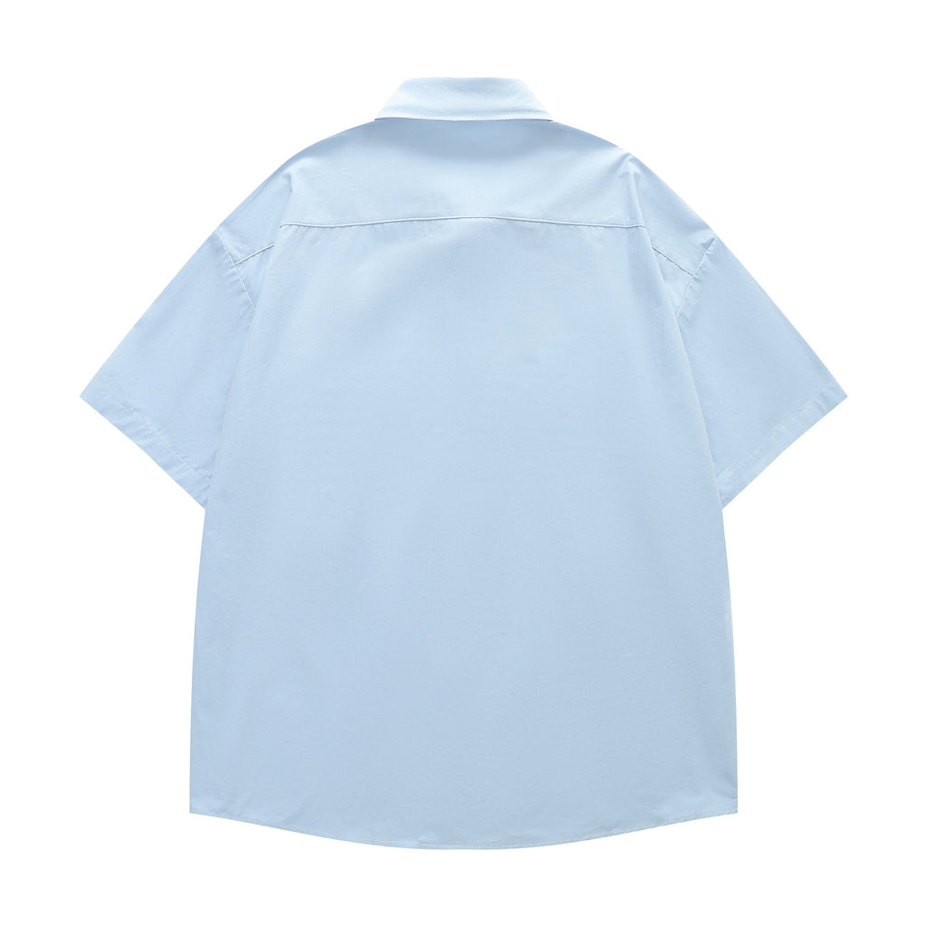 Cute dog embroidered short sleeved shirt