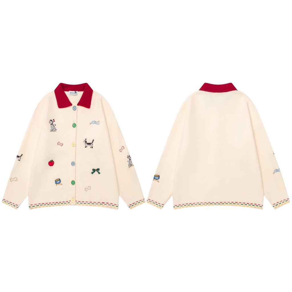 Dog Fun Embroidery Sweater