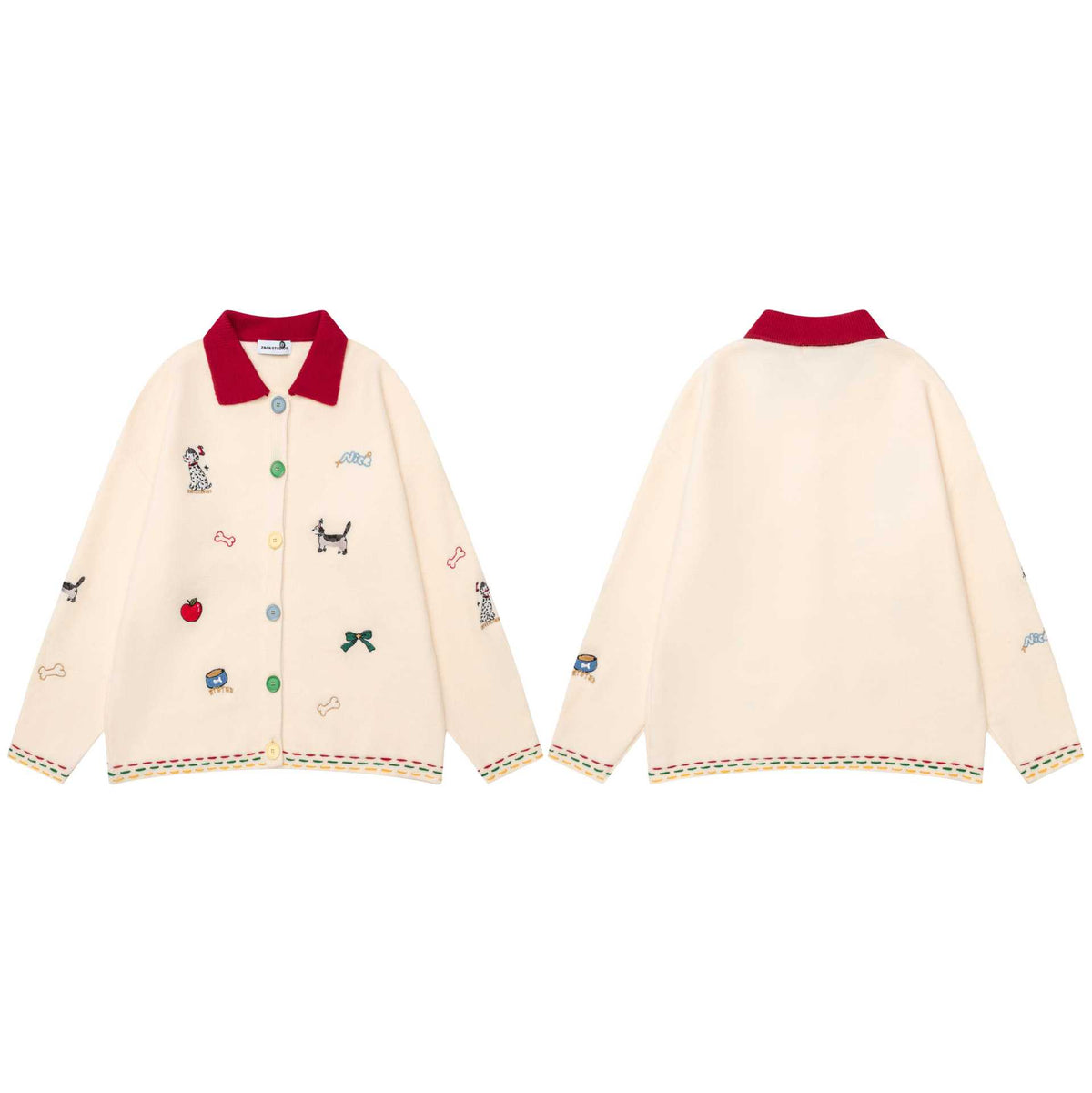 Dog Fun Embroidery Sweater