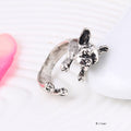 Pet Dog Hug Opening Ring Fine Jewelry 1 Pcs Love Women Ring Men Pet Dog Opening Ring Vintage Animal Ring Cute Gift