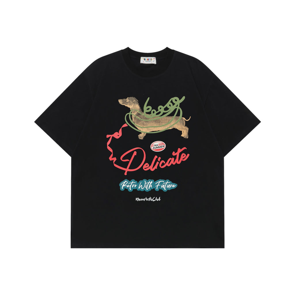 Sausage dog printed short sleeved shirt
