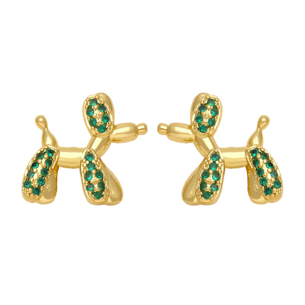 Cute Balloon Dog Ear Stud Female Simple Sweet Cartoon Puppy Earrings