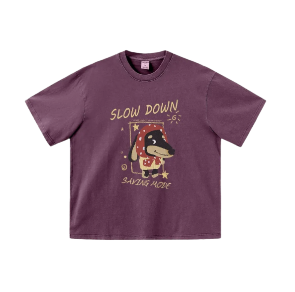 Cartoon Dog Printed Short Sleeve T-shirt