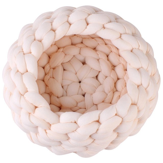 Braided Dog Bed Warming Dog House Soft Pet Nest Kennel Dog Baskets Indoor Sleeping Bag Cat Cage Puppy Cave Bed Sofa Plus Size