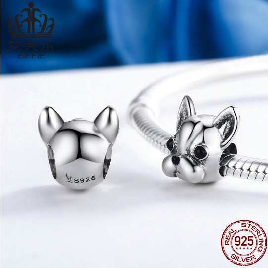 EIFFIE Animal Series Cute Dog S925 Sterling Silver Beads French Bulldog Beads Accessories YSCC315