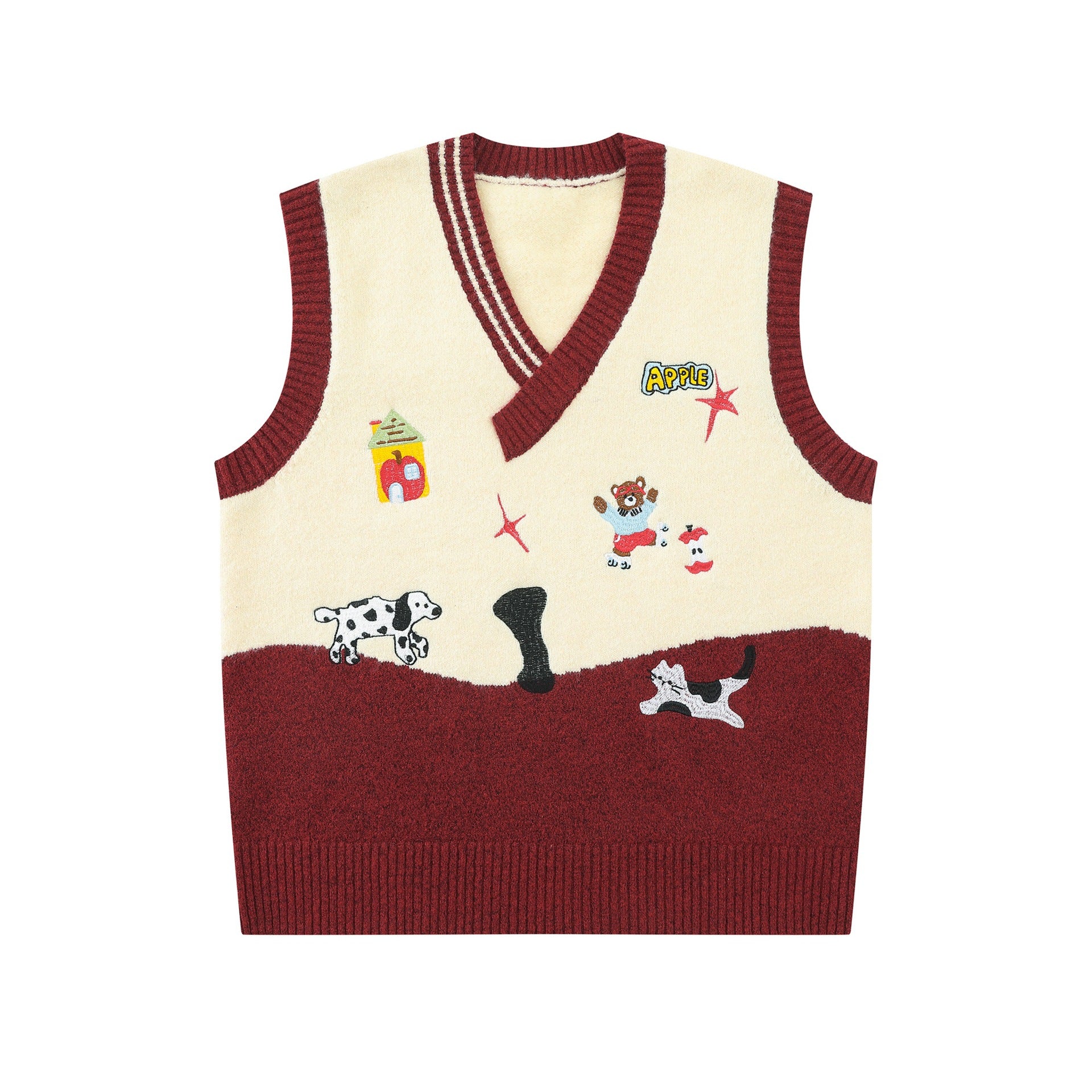 Color blocked edging sweater vest