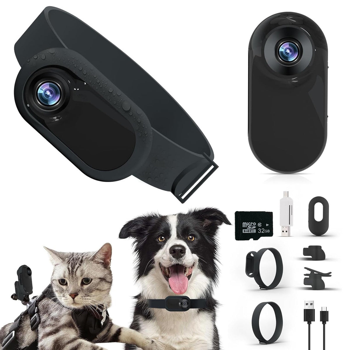 Portable Camera Magnetic Collar Clip Thumb Sports Camera HD Outdoor Pet Camera Portable Cycling Recorder