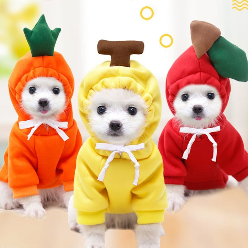Dog Winter Warm Clothes Cute Plush Coat Hoodies for bulldog Pet Costume Jacket