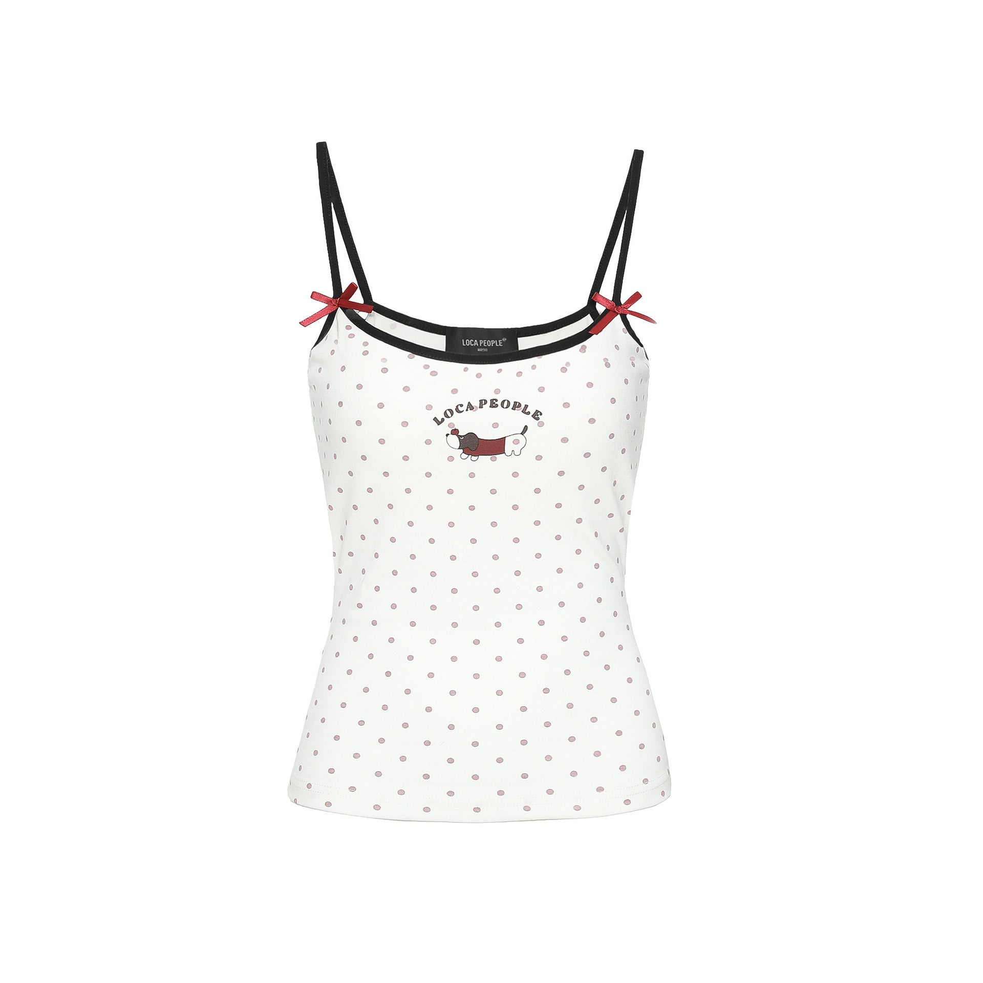 Sausage dog polka dot camisole vest for women