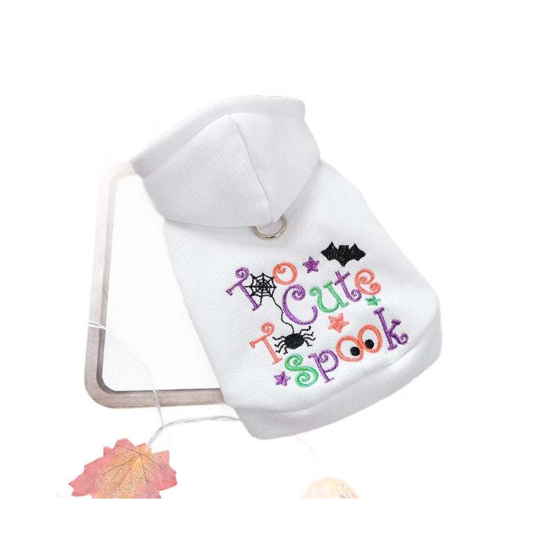 PETCIRCLE Pet Dog Cat Clothes Cute Halloween Festival Embroidered Letter Hoodie
