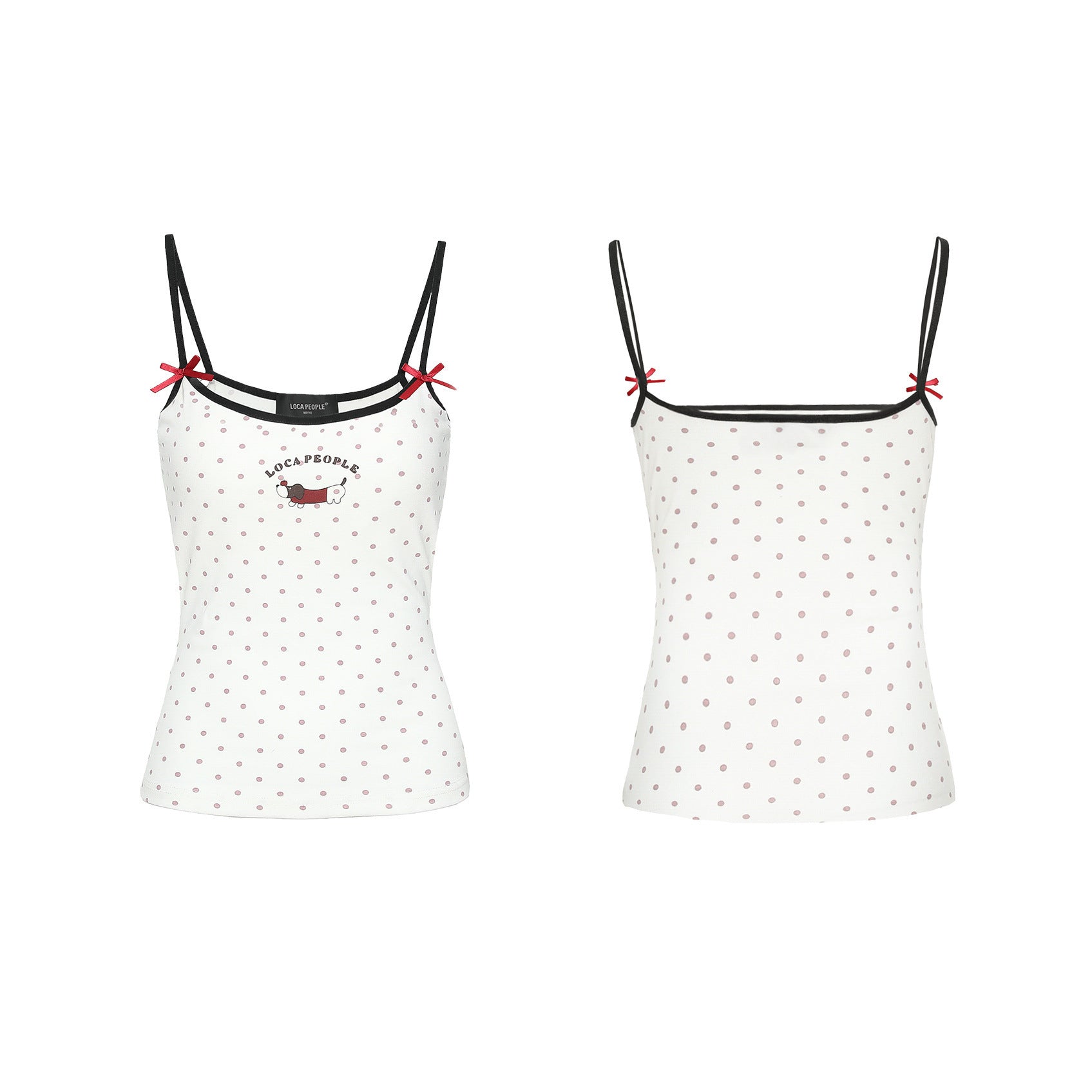 Sausage dog polka dot camisole vest for women