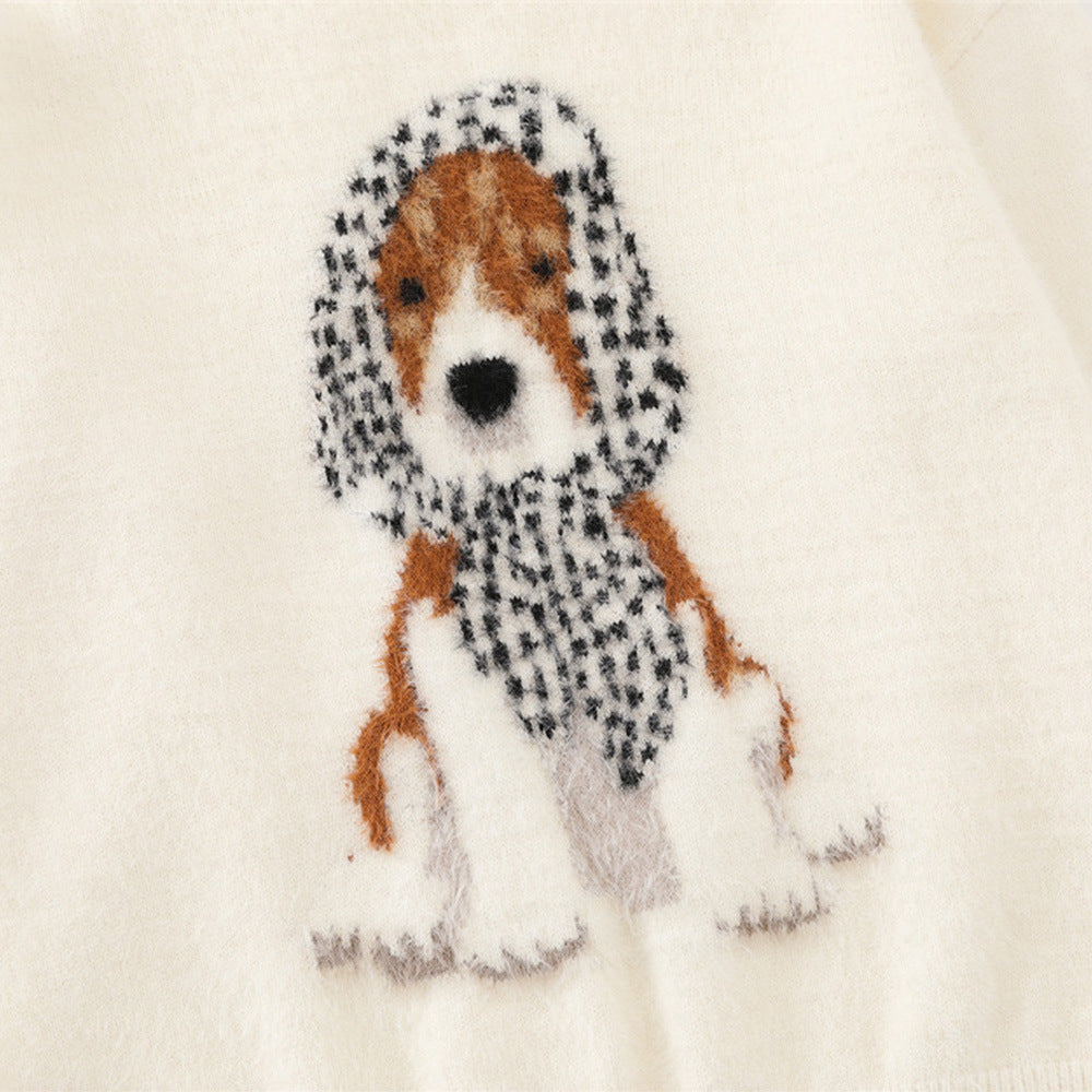 Dog loose round neck sweater
