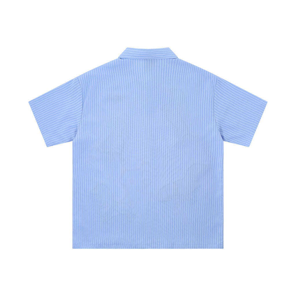 Posture dog print short sleeved shirt