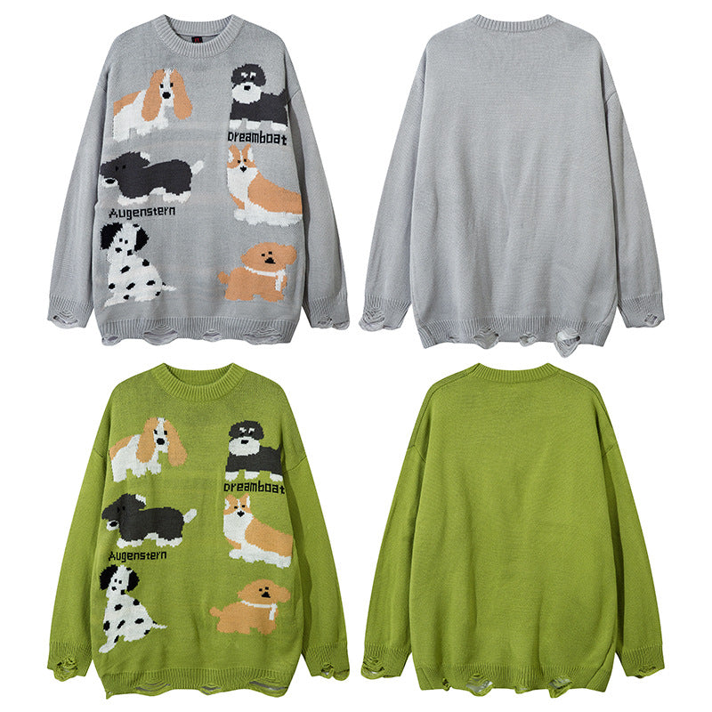 Different dog jacquard sweaters