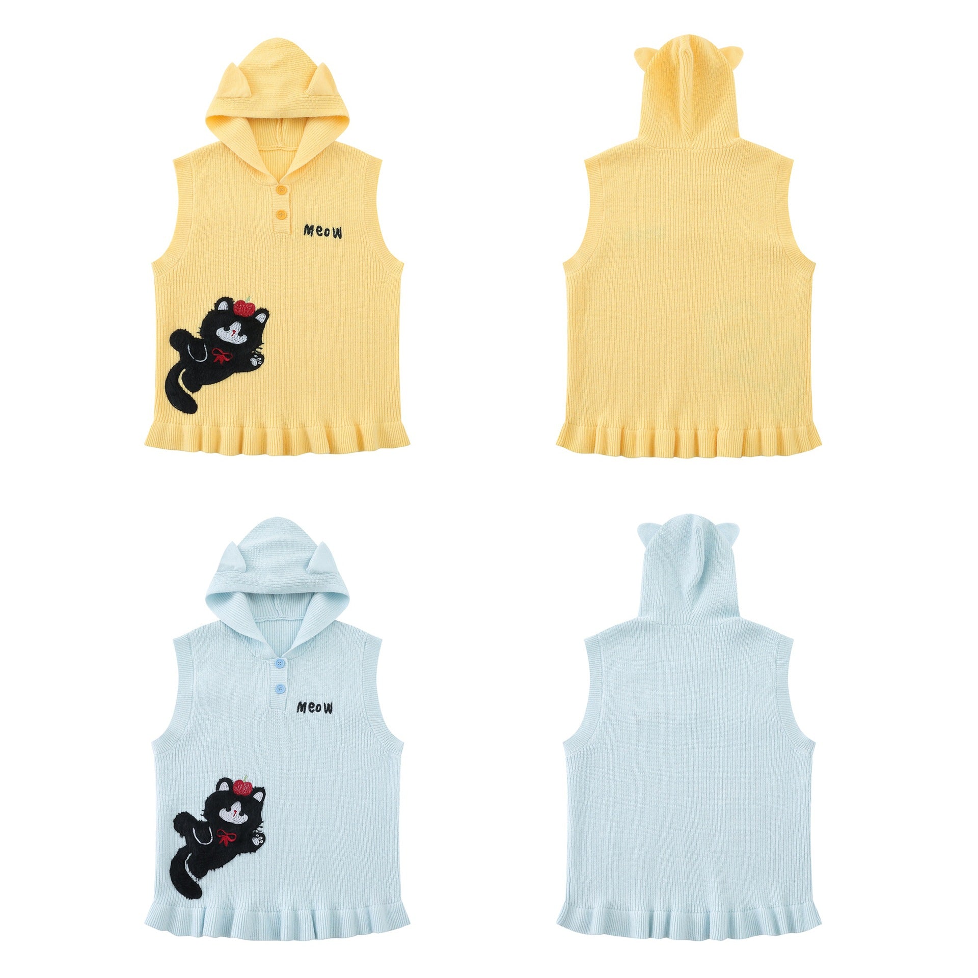 Soft cat ear sweater vest