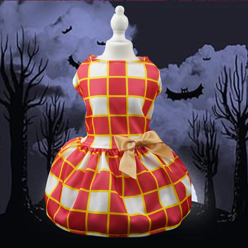 Pet Clothes Halloween Factory Drop Shipping Dress for Small Dogs, Cute Clown Wizard Printed Design