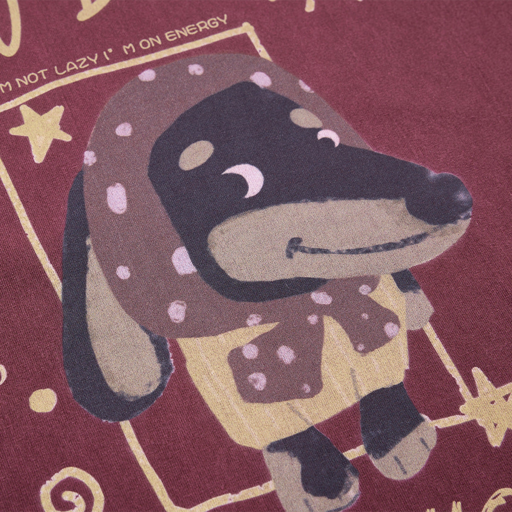Cartoon Dog Printed Short Sleeve T-shirt