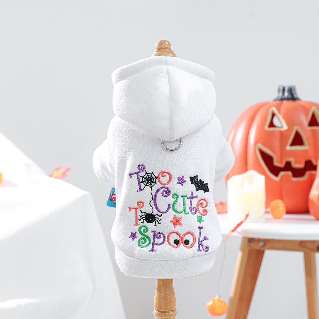 PETCIRCLE Pet Dog Cat Clothes Cute Halloween Festival Embroidered Letter Hoodie