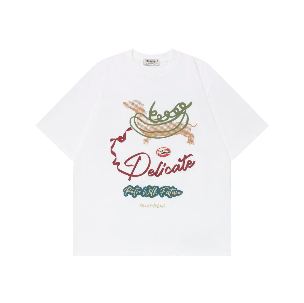 Sausage dog printed short sleeved shirt