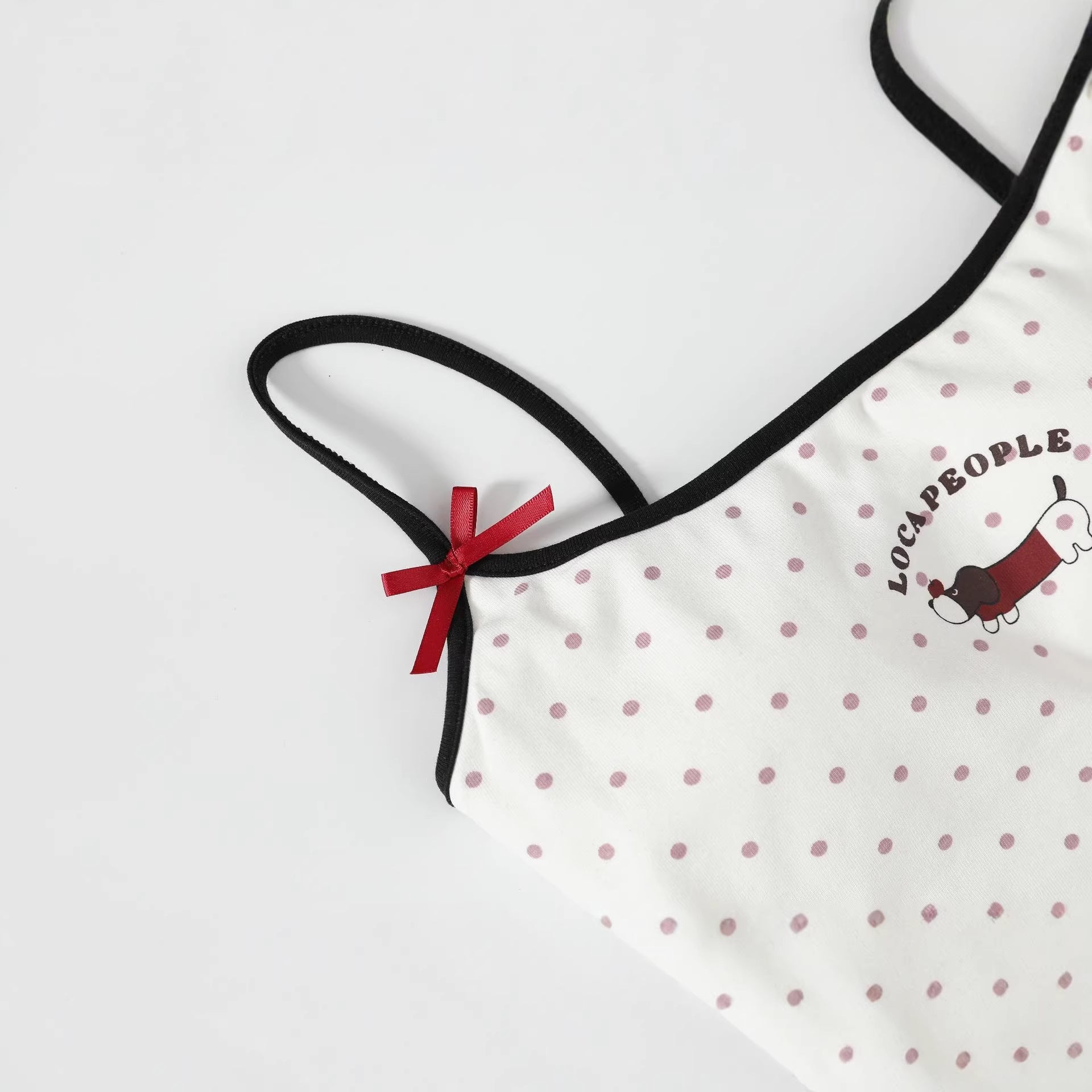 Sausage dog polka dot camisole vest for women