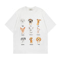 Animal Dog Hand drawn Printed Short Sleeve