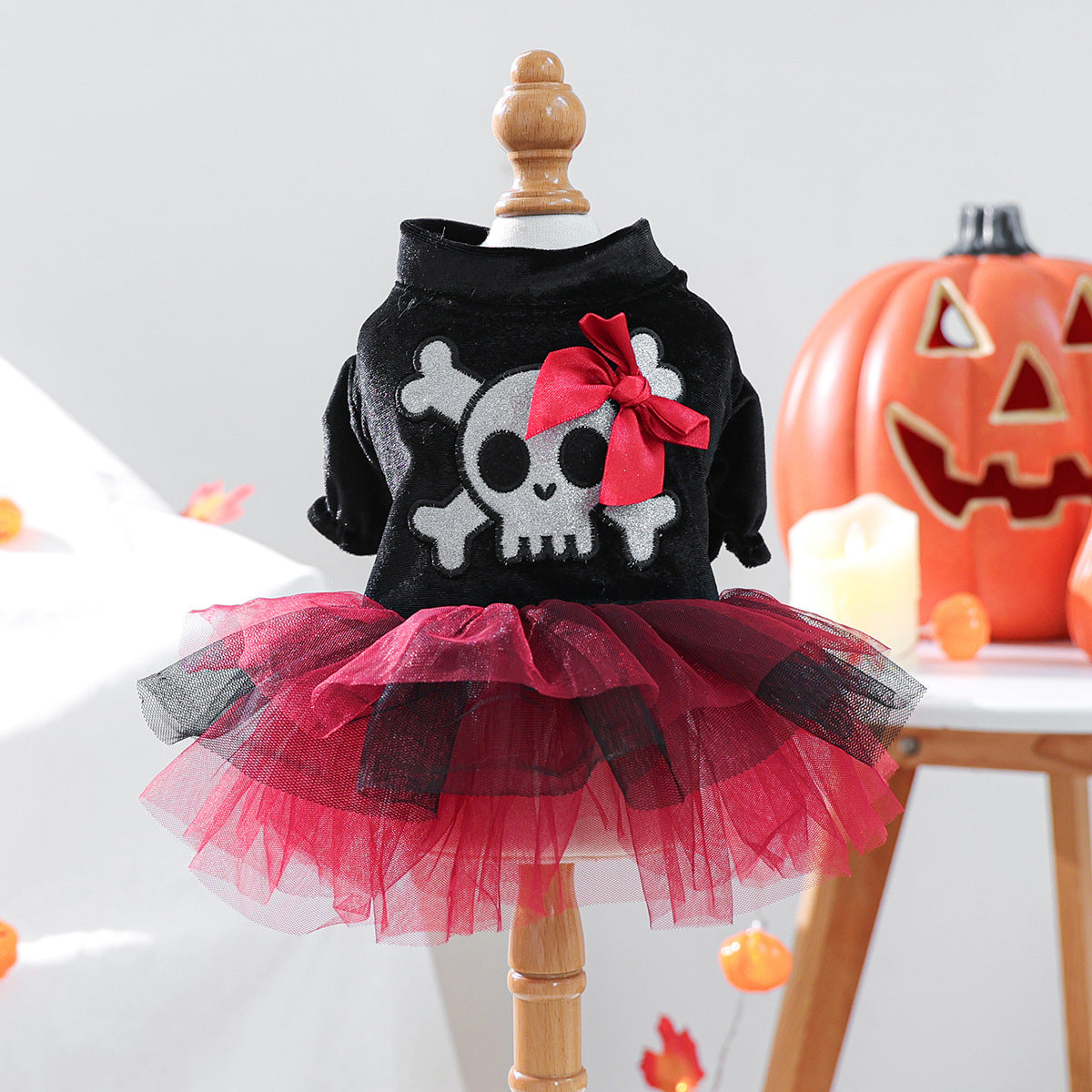 PETCIRCLE Pet Dog Cat Clothes Cute Small Dog Halloween Pirate Tulle Dress Autumn Winter Warm