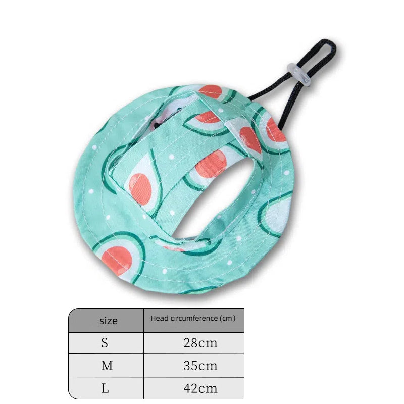 Pet hat cute pet dog exposed ears anti shedding adjustable basin hat small dog