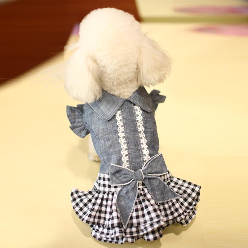 Teddy Small Dog Pet Denim Skirt Dog Clothes Spring And Summer Thin Breathable Princess Skirt