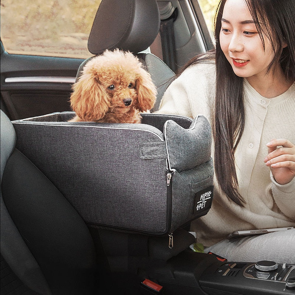 Puppy Cat Bed Car Console Pet Litter Portable Car Handrail Dog Cat Mat Travel Bed Safety Pet Seat