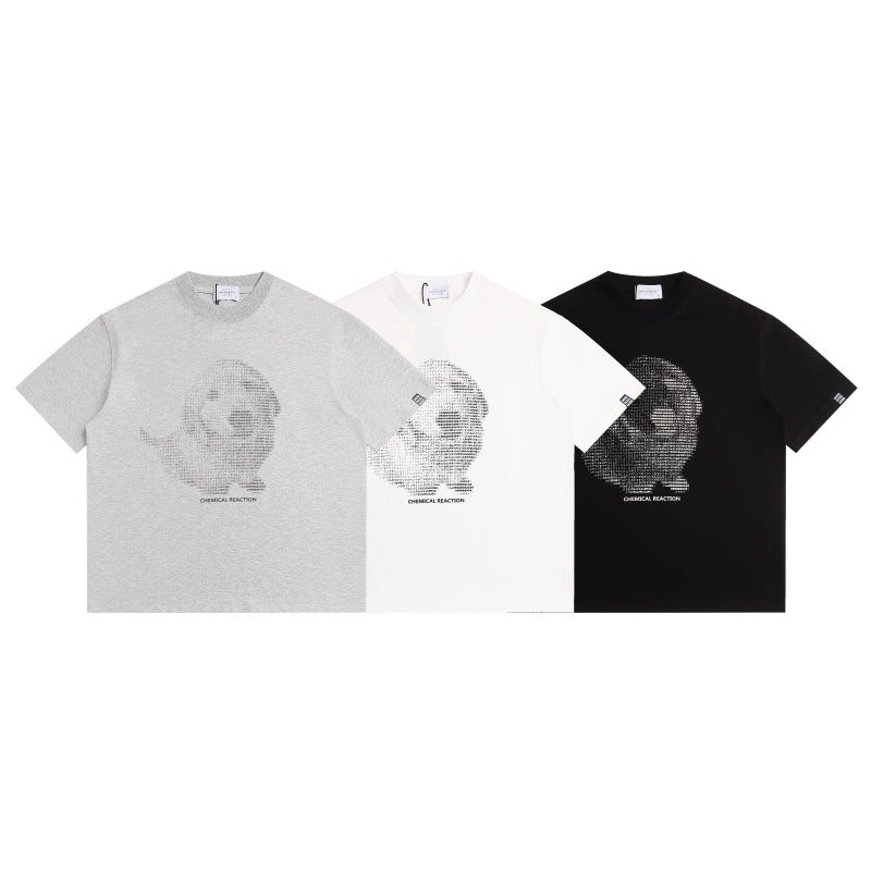 Dog print loose men's and women's short sleeves