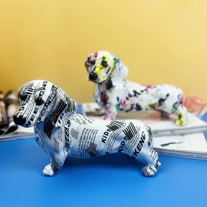 Minimalist sausage dog animal handicraft resin ornaments
