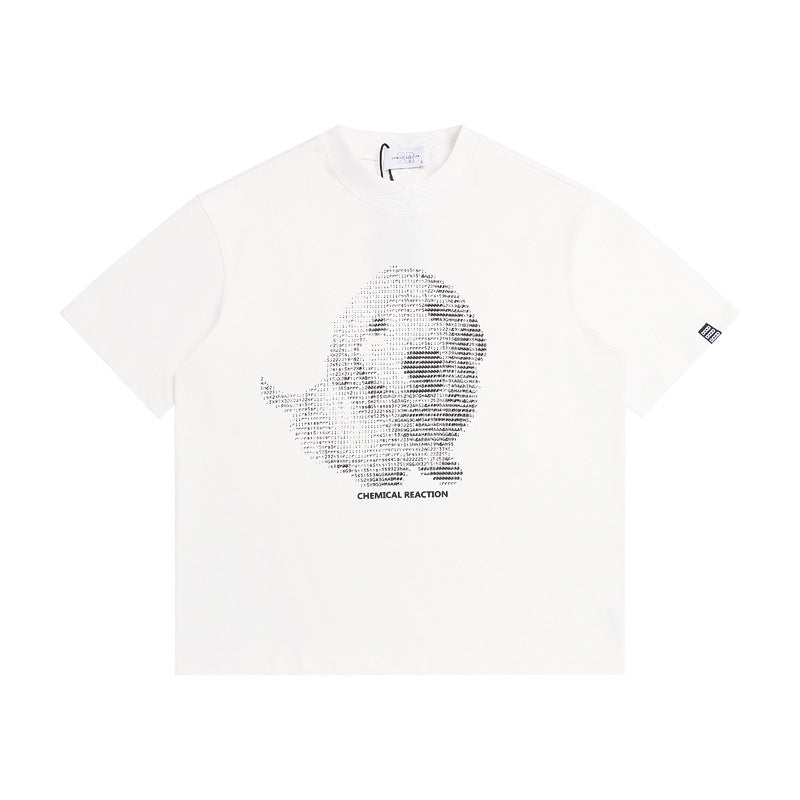 Dog print loose men's and women's short sleeves