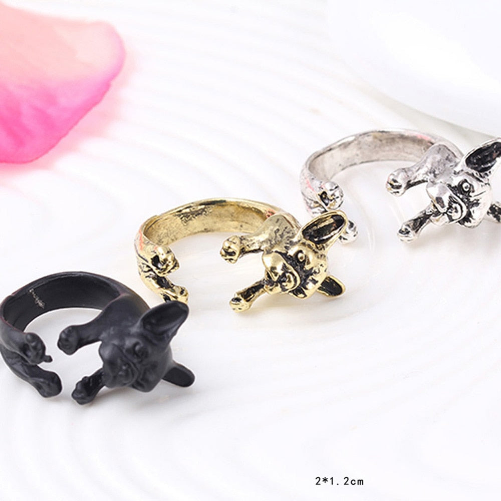 Pet Dog Hug Opening Ring Fine Jewelry 1 Pcs Love Women Ring Men Pet Dog Opening Ring Vintage Animal Ring Cute Gift