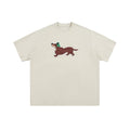 Dog embroidery pure cotton short sleeved shirt
