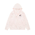 Cute Watermark Stripe Dog Tie-Up Hoodie for Women, Loose BF Lazy Style Lightweight Outerwear